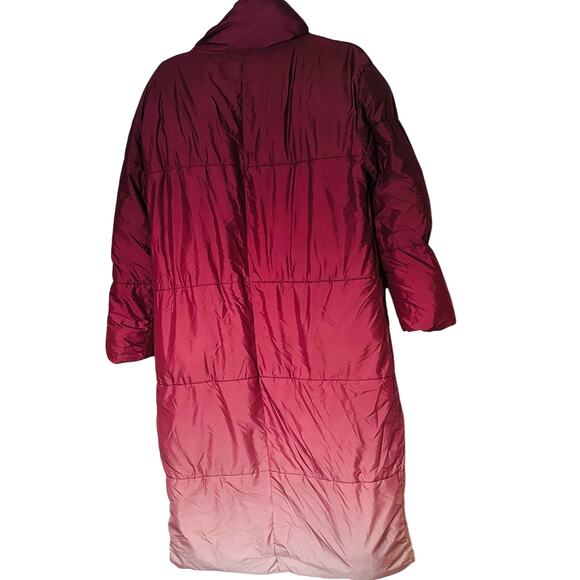 BUSAYO COLLECTIVE Women's Red Purple Ombré Parka Wine Jacket Size Small - Picture 2 of 12